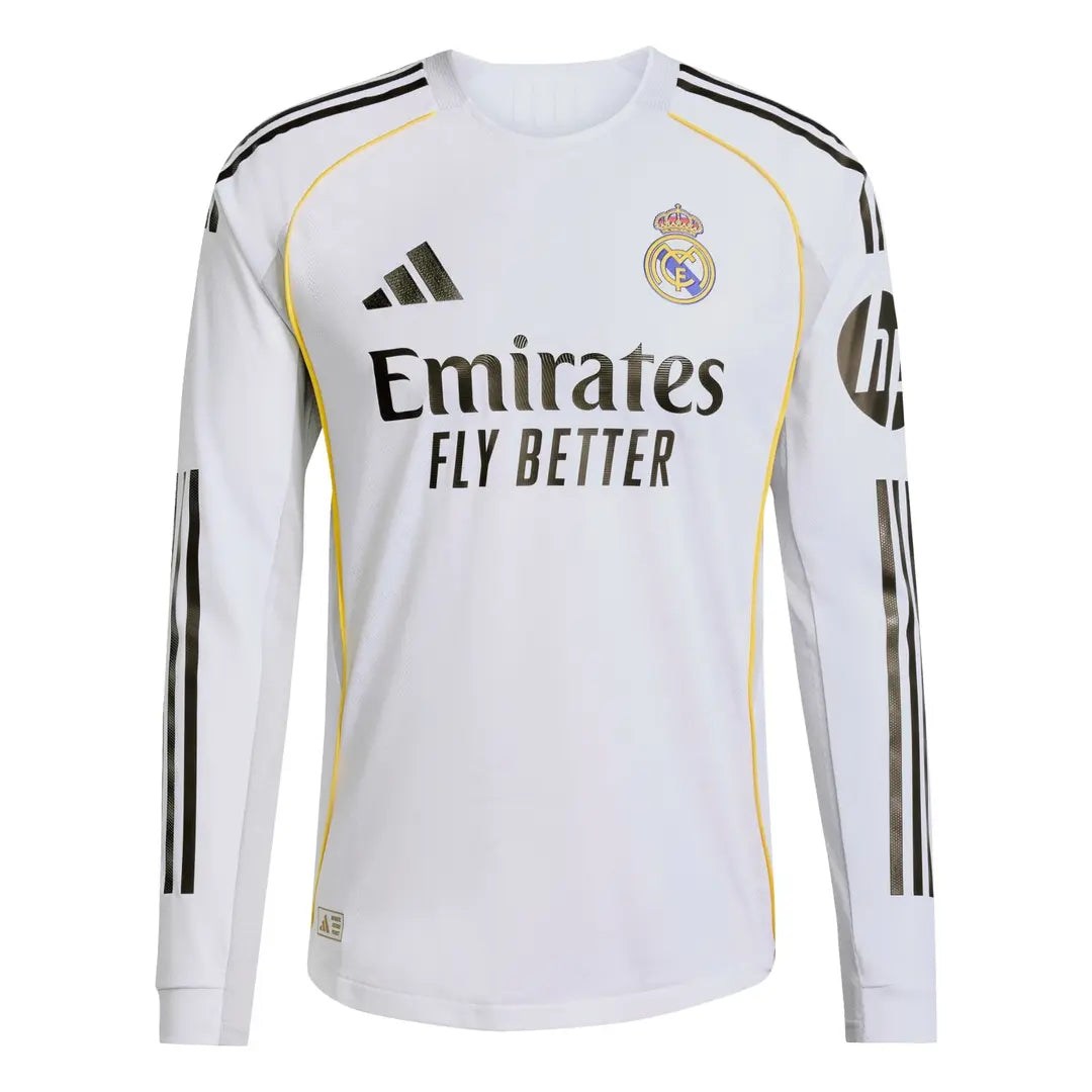 Maillot Real Madrid Domicile 25/26 Manches Longue Version Authentique