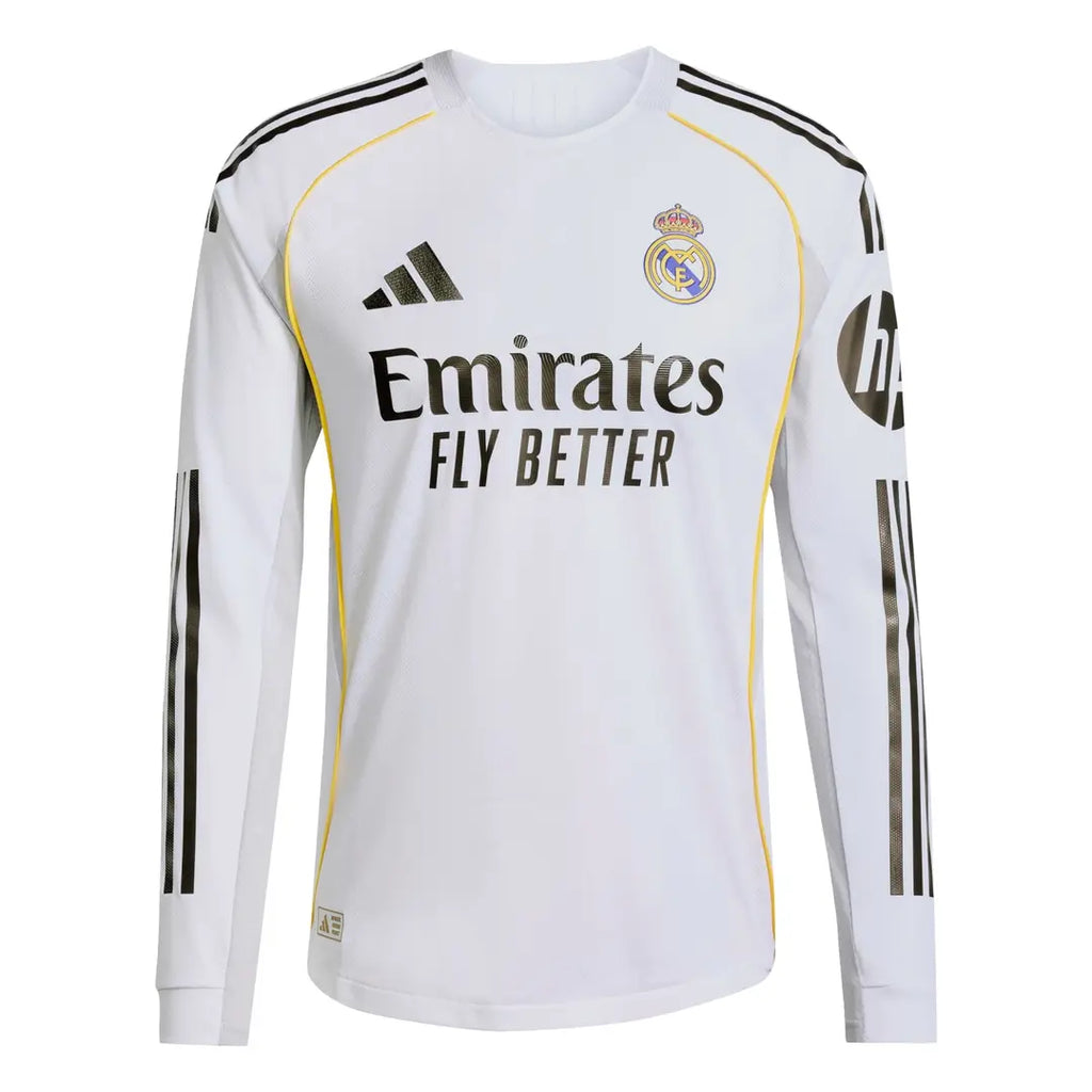 Maillot Real Madrid Domicile 25/26 Manches Longue Version Authentique